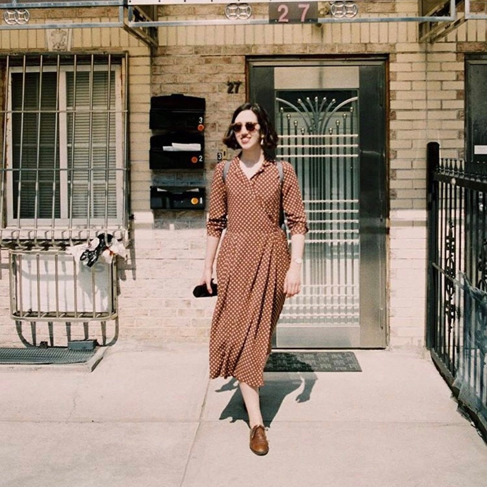 Uniqlo Ines de la Fressange Polka Dot Wrap Dress